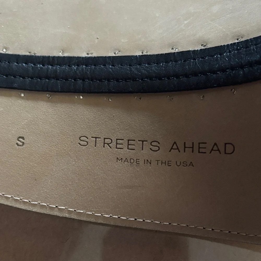 Streets Ahead Black Leather Belt with Silver Studs Small - Picture 2 of 14